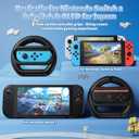 2 x FASTSNAIL [Switch 1/2 Compatible] Steering Wheels for Nintendo Switch 2/1/OLED for Joy-Con 2, Racing Wheels for Mario Kart World/8 Deluxe Gaming, Universal Joypad Wheels 2 Pack (Black,Black)