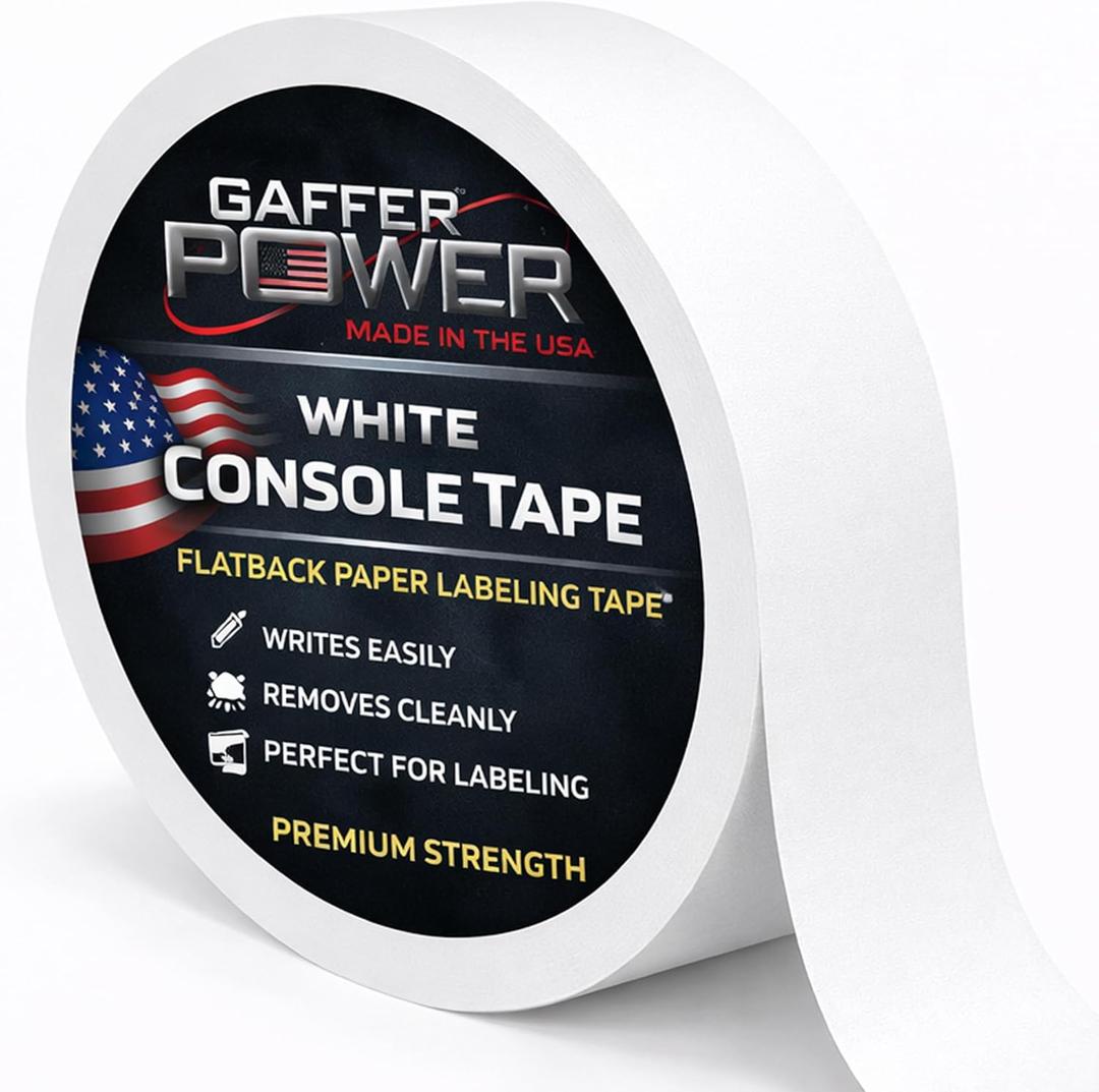 Gaffer Power Mini Gaffer Tape 4 Pack, White, 1 Inch x 8 Yards, USA Made