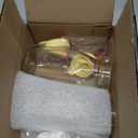 Kitchentoolz Salad Dressing Shaker Bottle 12oz Glass Bottle with Silicone Pour Spout and Tamper-Proof Lid for Sauces and Marinades - Pack of 2 (Yellow)