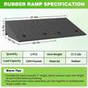 6.7" Rise Plastic Rubber Ramp, Door Threshold Ramp for Wheelchairs/Scooters