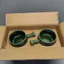 vicrays French Onion Soup Bowls With Handles, 26 Ounce for Soup, Chili, Beef Stew, Chip Resistant, Dishwasher Microwave Safe, Set of 4 (Green)