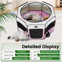 X-ZONE PET Dog Playpen Portable Pet Play Pens for Puppies, Cat, Rabbit, Chicks, Foldable Exercise Play Tent Kennel Crate, Indoor/Outdoor Travel Camping Pink Large