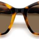 Polaroid womens Pld 4110/S/X Rectangular Sunglasses (Havana/Polarized Copper)