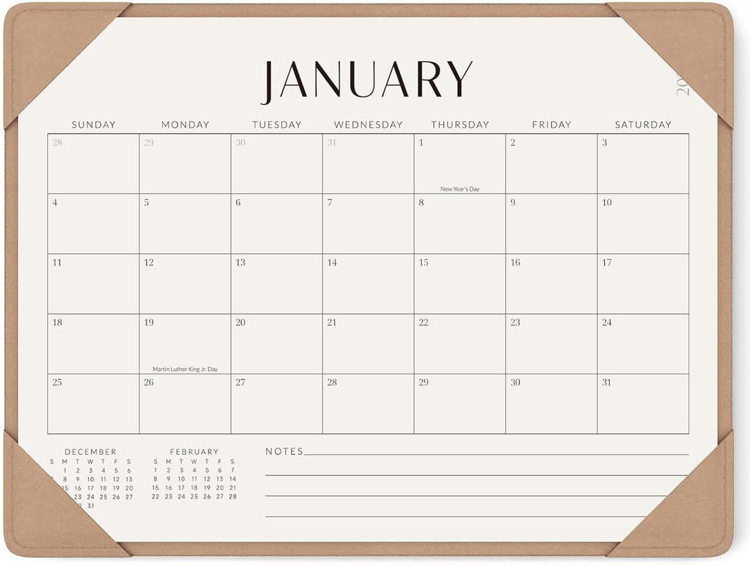 Jotsome Desk Calendar 2026 with Desktop Mat, Desk Pad Calendar From Now to December 2026 14x10.5 inch, Desk Blotter Calendar for Home Office and School, Easy Planning, Gift for the Holidays, Apricot
