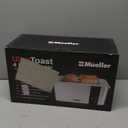 Mueller UltraToast Full Stainless Steel Toaster 4 Slice, Long Extra-Wide Slots for Bagels and Waffles, 6 Browning Levels, LED Display, Cancel/Defrost/Reheat Functions & Removable Tray, Kitchen Gadgets