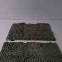 FRESHMINT Chenille Bathroom Rugs 2 Piece Set - Non-Slip Water Absorbent 17x24"  Bath Mats, Sage Green