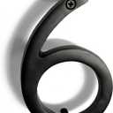 NACH Floating House Numbers, 8 inch Aluminum Black House Numbers for Outside - Number 6, Door Numbers with Mounting Hardware