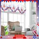 Embroidered 250 Anniversary Patriotic Kitchen Curtain Valance 58 x 14 Inch 4th of July 250 Years of Freedom Red White Blue Eagle Window Treatment Valance Curtain for Memorial Day