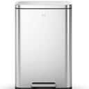 EKO Madison Matte Stainless 50 Liter/13.2 Gallon Step Trash Can w/Inner Liner - Fingerprint Resistant Finish