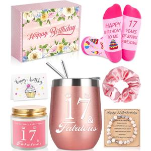 Awfrky 17th Birthday Gifts For Girls, Best Gifts For 17 Year Old Girl,Happy 17th 17 Year Old Girl Birthday Gift Ideas For Teens Daughter, Niece, Granddaughter, Sister Her, Bestie, Girlfriend