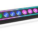 LED Stage Wash Light Bar: Dual-Row Pixel LED Strip Flanked with RGBW Beam - 120W 24LED 4IN1 RGBW Color Changing - DMX Control by DJ Party Planner Uplight for Events Wedding Music Show Band Performance