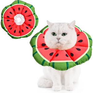 Avont Cat Cone Collar Soft, Adjustable Recovery E Collar Alternative for Cats Kittens Puppies, Elizabethan Neck Cone of Shame to Prevent Licking Biting After Surgery Protect Wounds -Melon(M) (Medium (6.6-11lb))