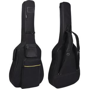 40 41 42 Inch Acoustic Guitar Bag, Oxford Fabric with 0.35" Thick Padding, Water Resistant Gig Bag, 3 Storage Pockets, Side Handle & Back Hanger Loop, Adjustable Dual Shoulder Straps, Black