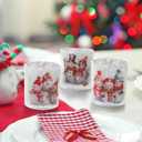 Christmas Votive Candle Holders Set of 3, Snowman Glass Tealight Candle Holders Snowman Table Centerpiece, Tabletop Decoration for Winter New Year Party Decor (Snowman 3)