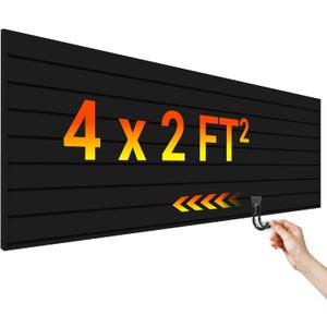 Ezlaino PVC Slat Wall Paneling 4FT x 2FT- Thickened & Durable, Waterproof, Versatile | Fits Most Slatwall Accessories (Not Included) | Ideal for Garage, Home & Store Organization, Black