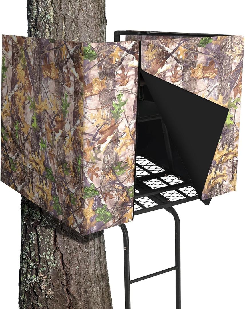 Hunting Tree Stand Blinds-Treestand Camo Blind Cover- Hunting Camouflage Ground Blinds with Zipper for Hunting Deer, Turkey (Frames Not Included) 102 x 35 inch