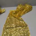 10PCS Champagne Gold Sequin Table Runners, Sparkle Metallic Sequin Table Linens Runner Party Decor Glitter Party Supplies Fabric for Baby Showers, Holidays