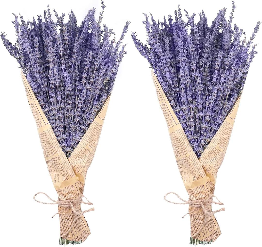 Dried Lavender Bundles, Uieke Natural Dried Lavender Flowers 280-300 Stems 16 for Home Weeding Decoration Flower Arrangements Home Fragrance 2 Bundles