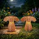 2 Pack Solar Mushroom Rattan Lanterns, 9 Handmade Wicker Lamp Mushroom Lights for Indoor Outdoor, Solar Outdoor Lamp Solar Lanterns for Table Deck Yard Patio Walkway Porch, Home Decor, Boho Decor
