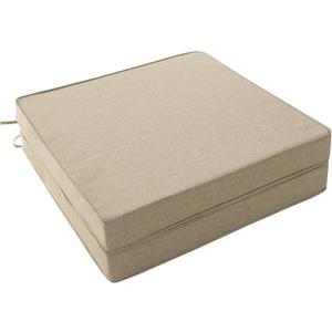 Outdoor Chair Cushions, Water-Resistant & Fade-Resistant, Patio Furniture Seat Replacement Chair Pads with Ties Zipper, Removable Cover, Non-Slip Bottom, Set of 2, 18.5 x 16 Inch, Natural