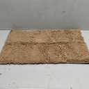 Beige Bathroom Rug - 17" x 24", Non-Slip Extra Soft Absorbent Chenille Bath Rug, Quick Dry Shaggy Shower Bathroom Floor Mat