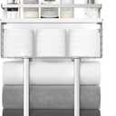 Towel Racks for Bathroom, Bathroom Shelf Over Toilet,Floating Shelves with Towel Rack Paper Holder Storage Basket,Floating Shelves for Wall Decor,Silver
