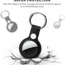 2 x Compatible with AirTag Holder Case with Keychain, 4 Pack Protective Cases Cover Tags GPS Tracker Item Tag Finders Accessories for Keys, Bags, LuggageBlack/White/Red/Blue