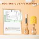 JUPITEARTH Jumbo Paint Brushes for Kids, Easy Grip Round and Sponge Toddler Paint Brushes with Natural Wood Handles for Washable Paint and Acrylic Paint, 6 Pcs