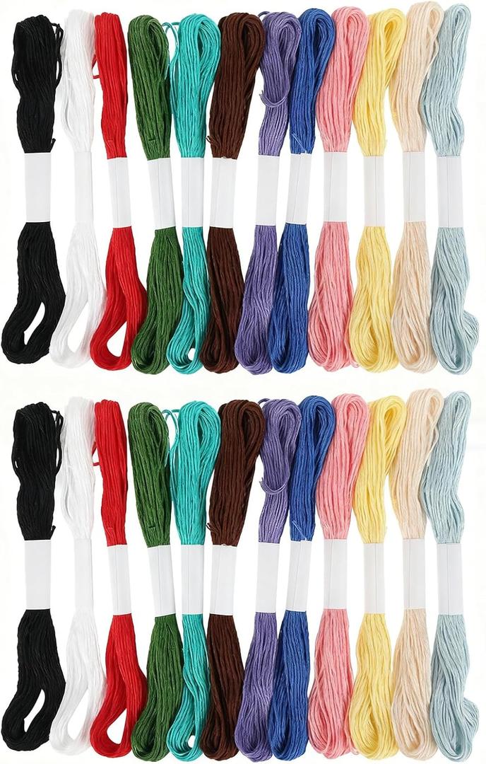 24pcs Sashiko Thread Sashiko Kit Sashiko Skein 209.97 Yards 12 Colors Natural Plant Dyed Sashiko Cotton Embroidery Thread Japanese Quilting & Embroidery Sashiko Kit Supplies 100% Cotton