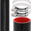 Taigoehua ID 3inch 4-Ply Straight Coupler Silicone Hose 5mm Thickness 12inch Length With 2 X Stainless Steel T-clamps (3inch(76mm))