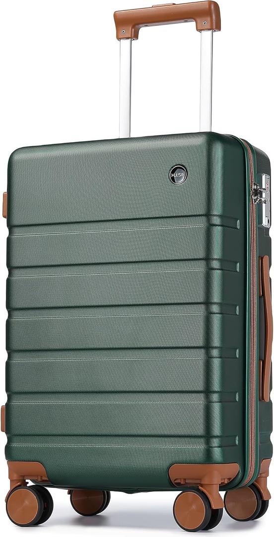 Carry on Luggage Suitcase, 22x14x9 Airline Approved 20 Inch Hardside Carry-on Luggage with Spinner Wheels, Hard Shell Luggage with TSA Lock, Hard Case Small Travel Suitcase (Green, 20-Inch)