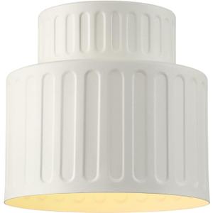 GLOBE Electric 66000135 1-Light Flush Mount Ceiling Light, Ceramic Effect Shade, Matte Off-White, Ribbed, Home Improvement, Dining Room, Kitchen
