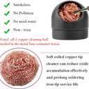 2 x Soldering Solder Iron Tip Cleaners Metal Base Holder Station Cleaning Ball with 3 Soldering Cleaning Wire Soft Coiled Copper for Cleaning Soldering Irons Tips (Black)