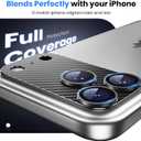 Hoerrye for iPhone 17 Pro Camera Lens Protector - [12FT Shatterproof Military Grade] [Strong Adsorption] Metal Top 9H+ Tempered Glass Camera Screen Full Cover Case Friendly,Carbon Fiber