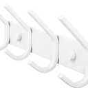 WEBI Coat Rack Wall Mounted, Coat Hooks Wall Mount, Coat Hanger Wall Hook Rack, 4 Hooks for Hanging Coats, Hats, Jacket, Clothes, White