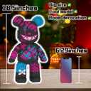Teddy Blocks Smile Bear Micro Building Blocks Set with Hidden Storage Drawer(16.9inches),Graffiti Bear Building Blocks Creative Gift, Home Office Decor for Kids Adults 8+