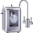 Ready Hot 41-RH-200-F560-BN Instant Hot Water Dispenser System, 2.5 Quarts, Manual Dial Dual Lever Hot and Cold Water Faucet Brushed Nickel