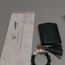 Keychain Wallet RFID Wristlet Wallets for Women,Small Wallets Woman Key Chain Wallet with Coin Pocket and Id Window (Dark Green)