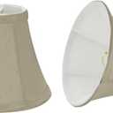 Aspen Creative 30008-2, Bell Clip-On Chandelier Lamp Shade, Butter Crme, 3" Top x 6" Bottom x 5" Slant Height, Set of 2