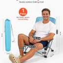 VEVOR Folding Beach Chair, High Back Camping Chairs for Adults, with Cup Pocket, Mesh Back, Carry Bag, Portable Extra Wide Seat Chair 330 lbs Heavy Duty Support, for Outdoor, Camp, Light Blue, 1 Pack