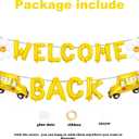 3 x Welcome Back Balloons Banner - 16 Inch Large Foil Letter Balloons with School Bus & Daisy Design, Back to School Decorations for Classroom, Office, First Day of School Party Supplies