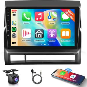 8 CORE 2G+64G Car Radio Stereo for Toyota Tacoma 2005-2013 with Wireless CarPlay/Android Auto,9 Inch 1280 * 720P IPS Touch Screen Android 13 GPS WiFi Bluetooth 32-Band DSP HD Backup Camera