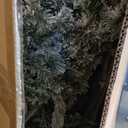 8 FT Pre-Lit Christmas Tree 3-Minute Quick Shape Flocked Decor with 600 LED Lights