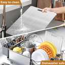 New Titanium Cutting Board-Stainless Steel Cutting Boards for kitchen,Double-Sided Food Grade Non Toxic Cutting Board,Chopping Boards Necessities for Home Outdoor Camping Meal Prep,Easy to Clean L