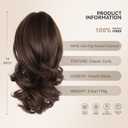 ZQIAN BEAUTY 14 Inch Ponytail Extension - Clip in Ponytail Hair Extensions, Curly Wavy Pony Tails Hair Extensions, Synthetic Claw Clip Ponytail Extension for Women (Color: Chocolate Brown)