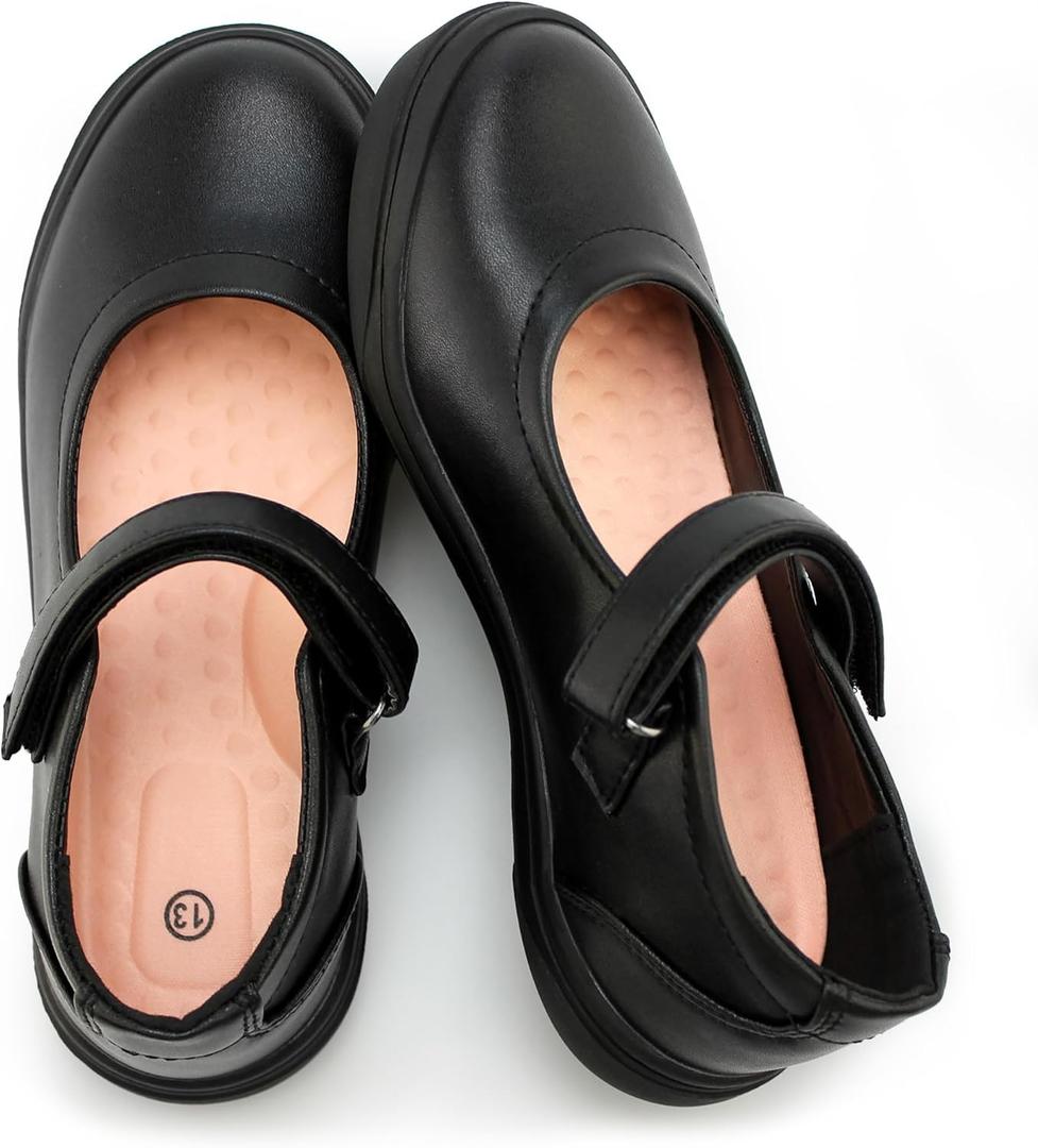 Tobfis Girl's Mary Jane Flats Lightweight School Uniform Shoes Black Dress Shoes (10) Tobfis Girl's Mary Jane Flats Lightweight School Uniform Shoes Black Dress Shoes (10)