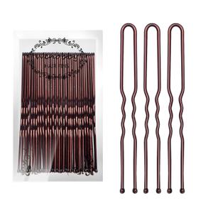 U Shaped Heavy Duty Hair Pins for Buns, 100 PCS 2.8" Brown Hair Pins for Women Hair Styling with Thick Hair