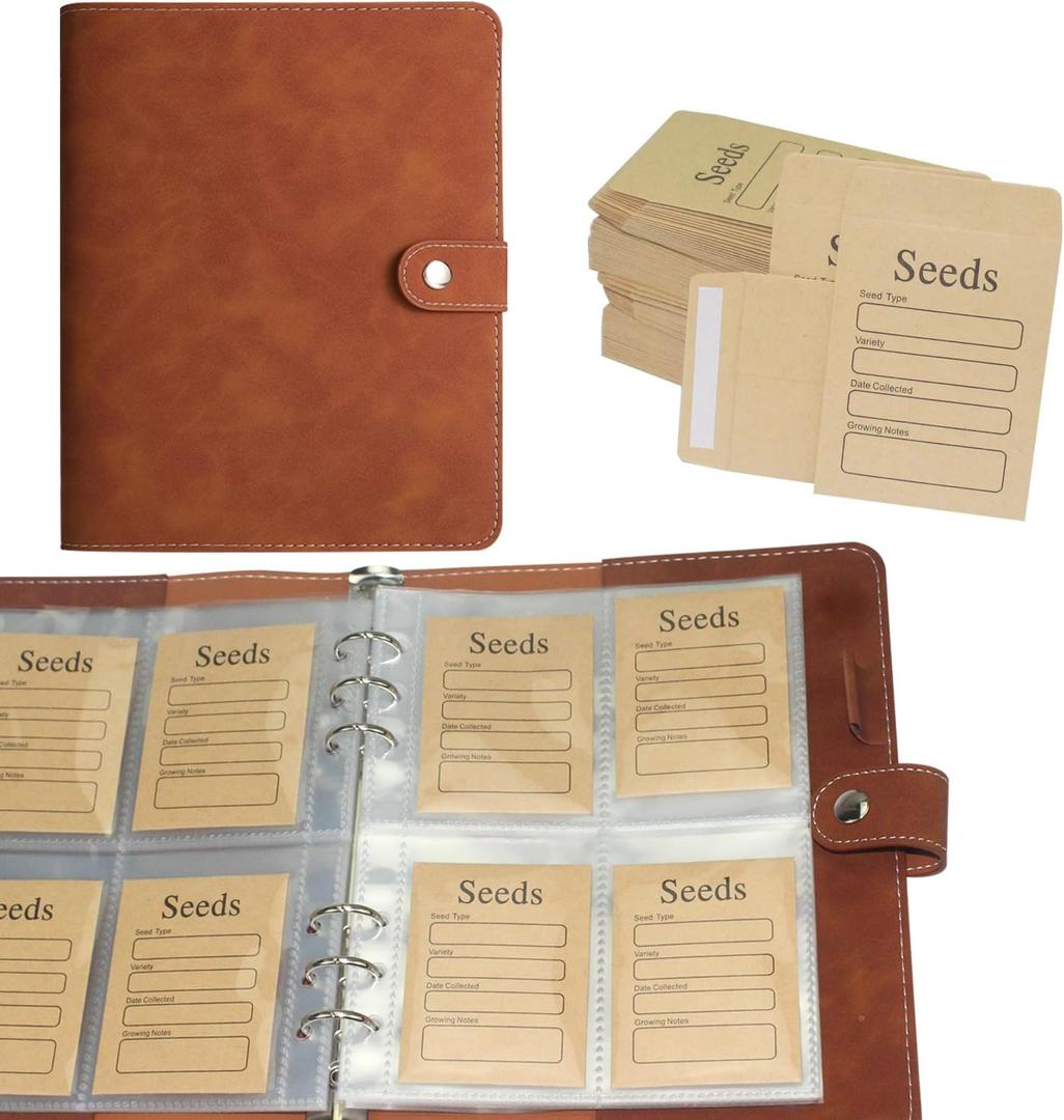 Seed Storage Organizers 240 Pieces Seed Envelopes Garden Seeds Binder Containers Garden Seeds Collecting Template for Seed Packet Storage