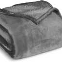 Bare Home Sherpa Fleece Blanket - Full/Queen Size - Blanket for Bed, Sofa, and Couch - Warm & Lightweight - Fluffy & Soft - Reversible (Full/Queen, Grey with Grey Sherpa)