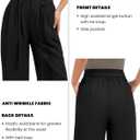 FUNYYZO Wide Casual Pants Women's High Elastic Waisted Business Work Trousers Long Pants J-Black (Black)